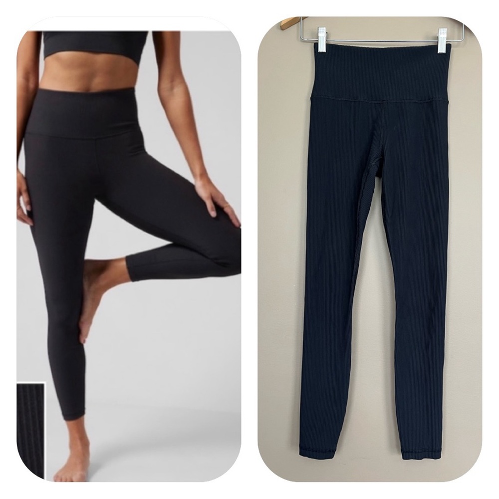 {Athleta} Elation Rib Tight Leggings in Black - Womens XS